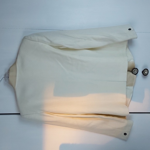 Isabel Marant- Womens Cream Blazer Suit Coat Silk/Cotton Minimalist Neut. Sz.M/L - Picture 11 of 12